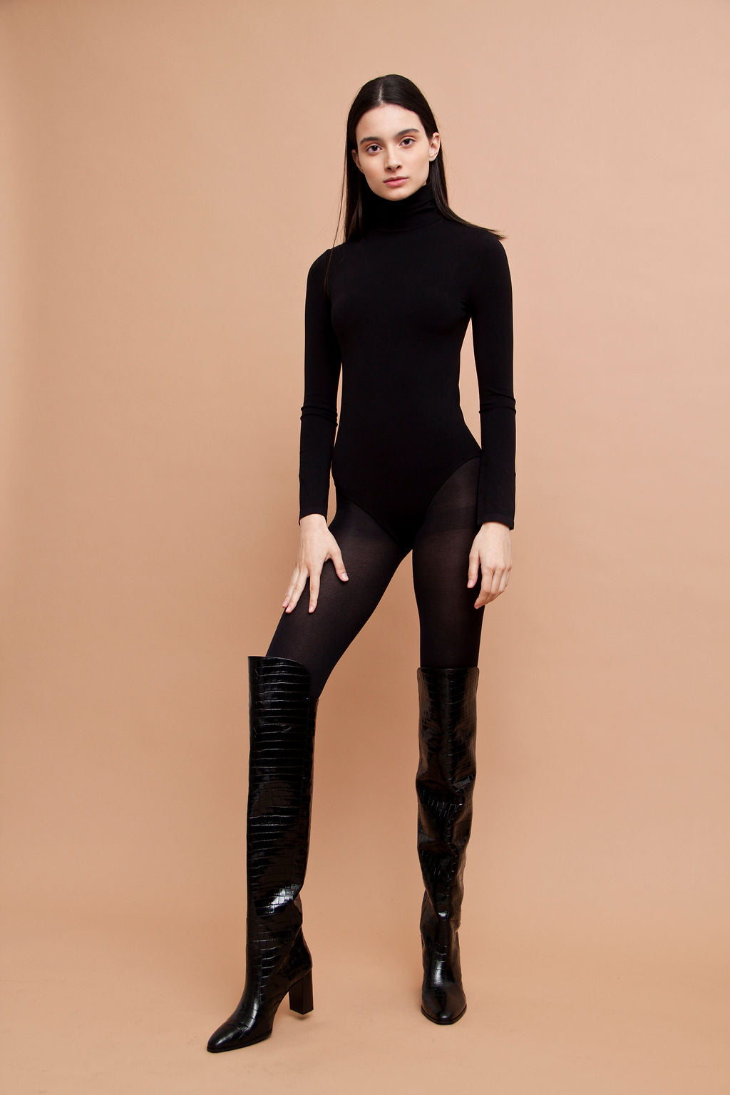 Black Turtleneck Bodysuit